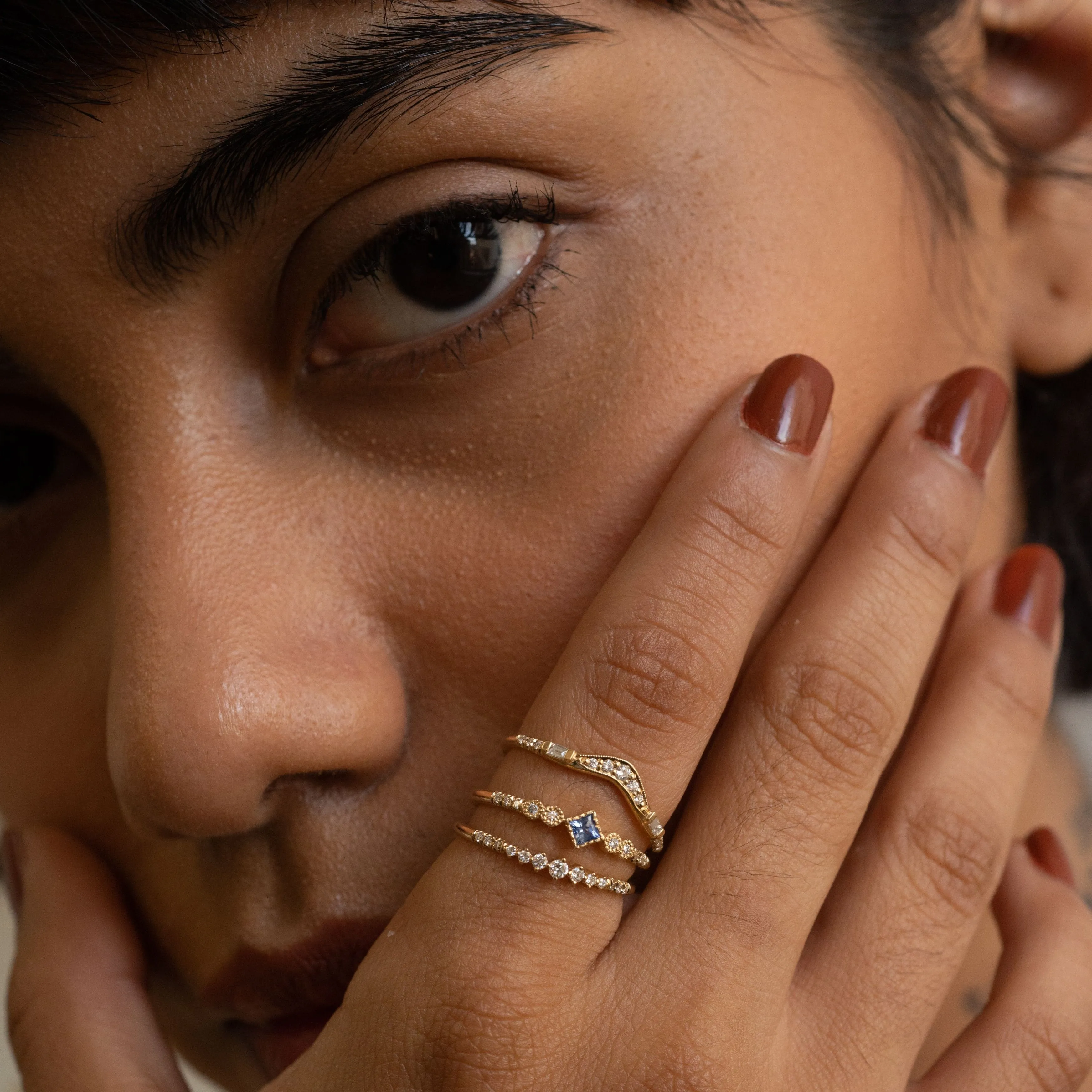 Princess Cut Sapphire Journey Ring