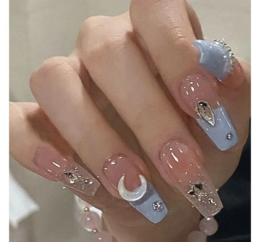 Rhinestone Faux Nail Tips ZS1060