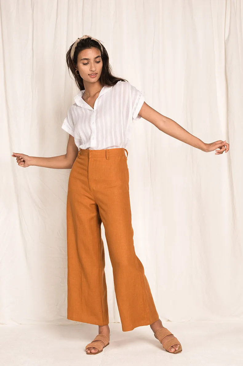 RHODES Pants - ochre linen