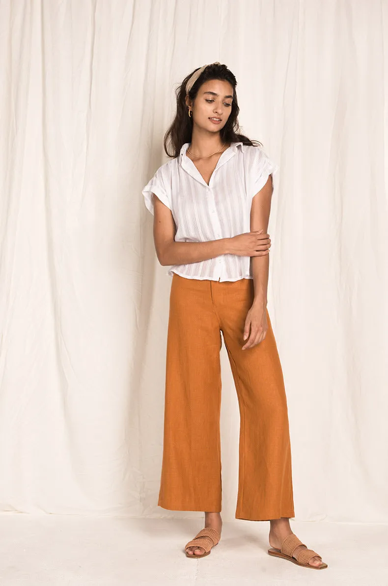 RHODES Pants - ochre linen