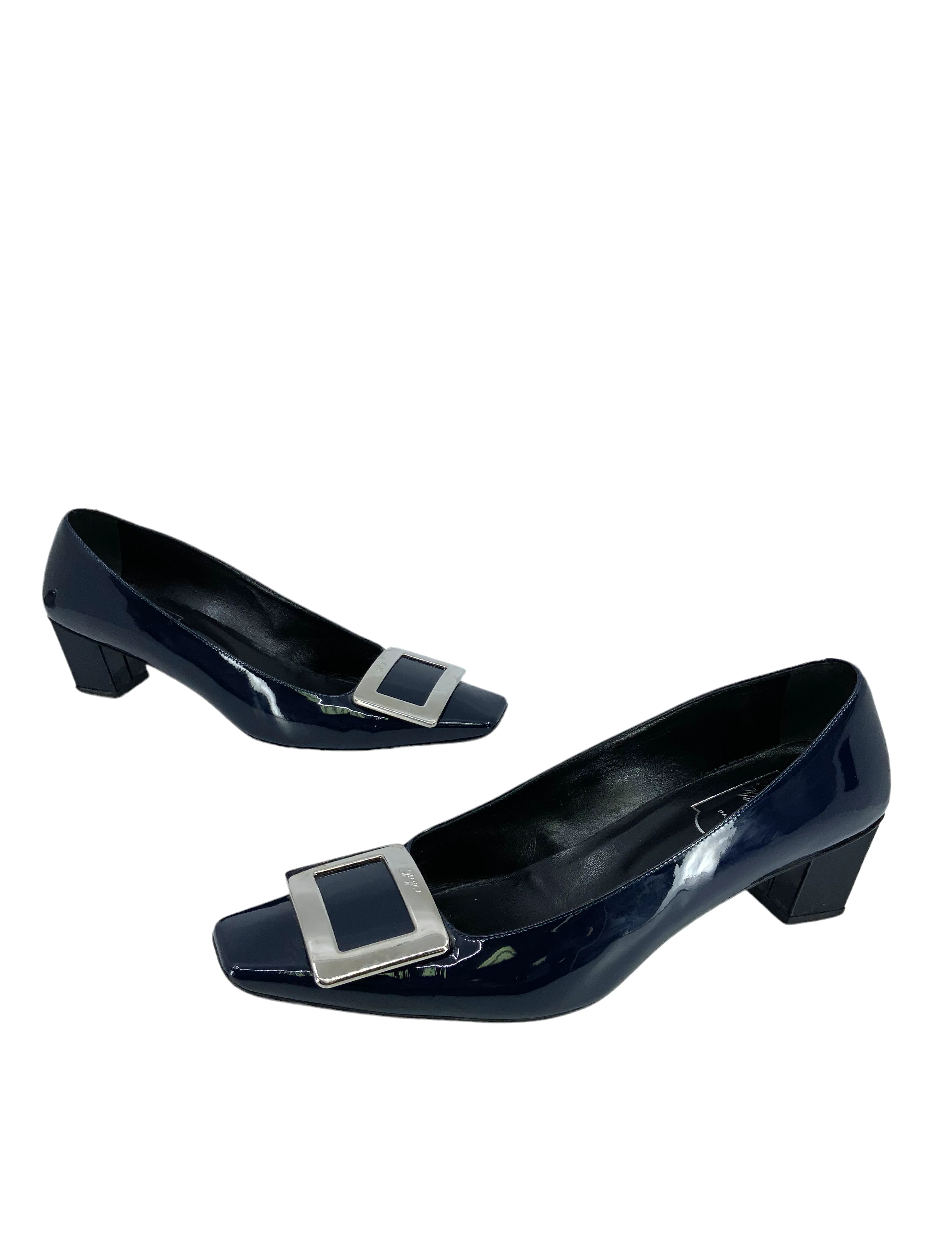 Roger Vivier Belle Vivier Metal Buckle Pumps Size 8.5