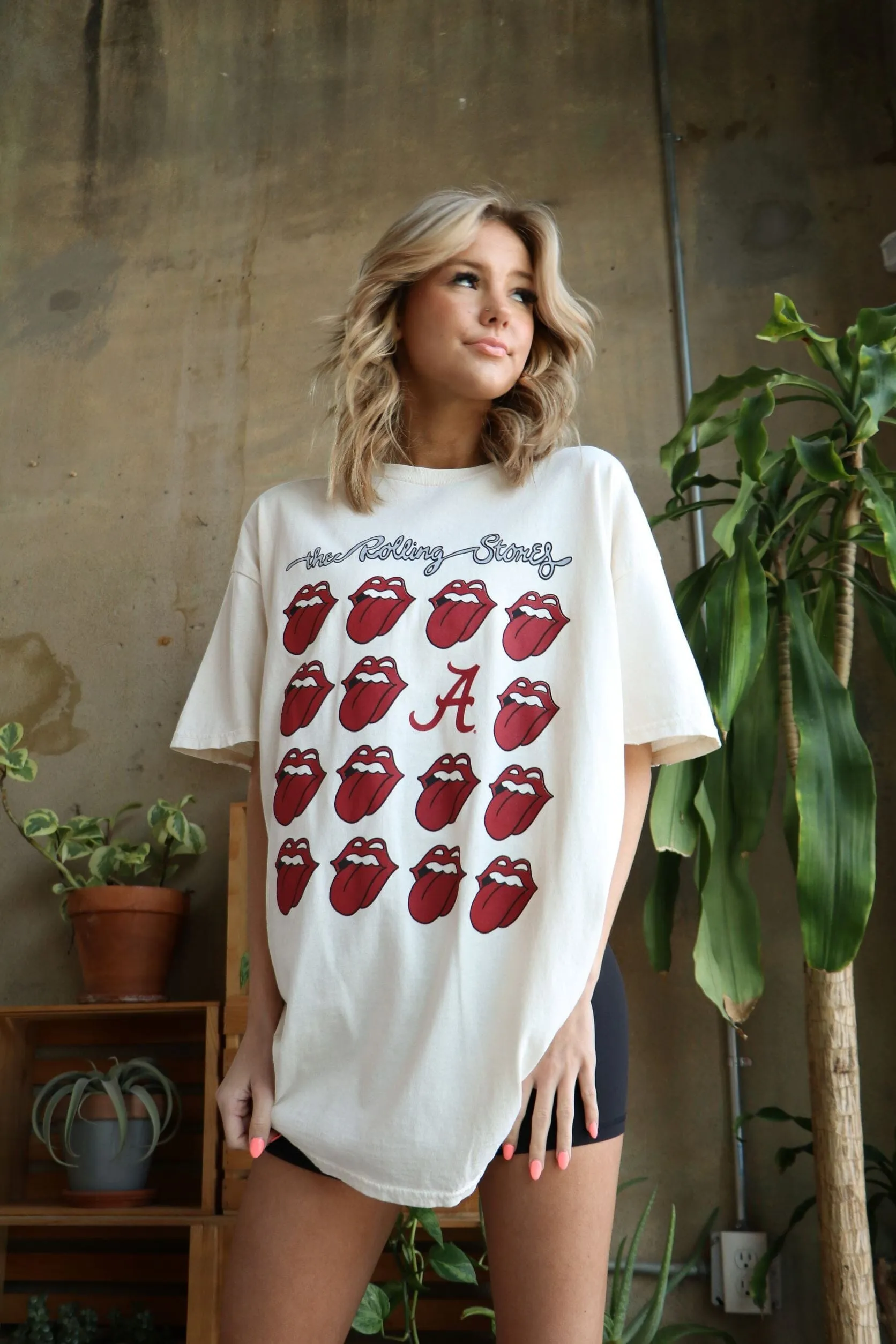 Rolling Stones University of Alabama Multi Lick White Tee