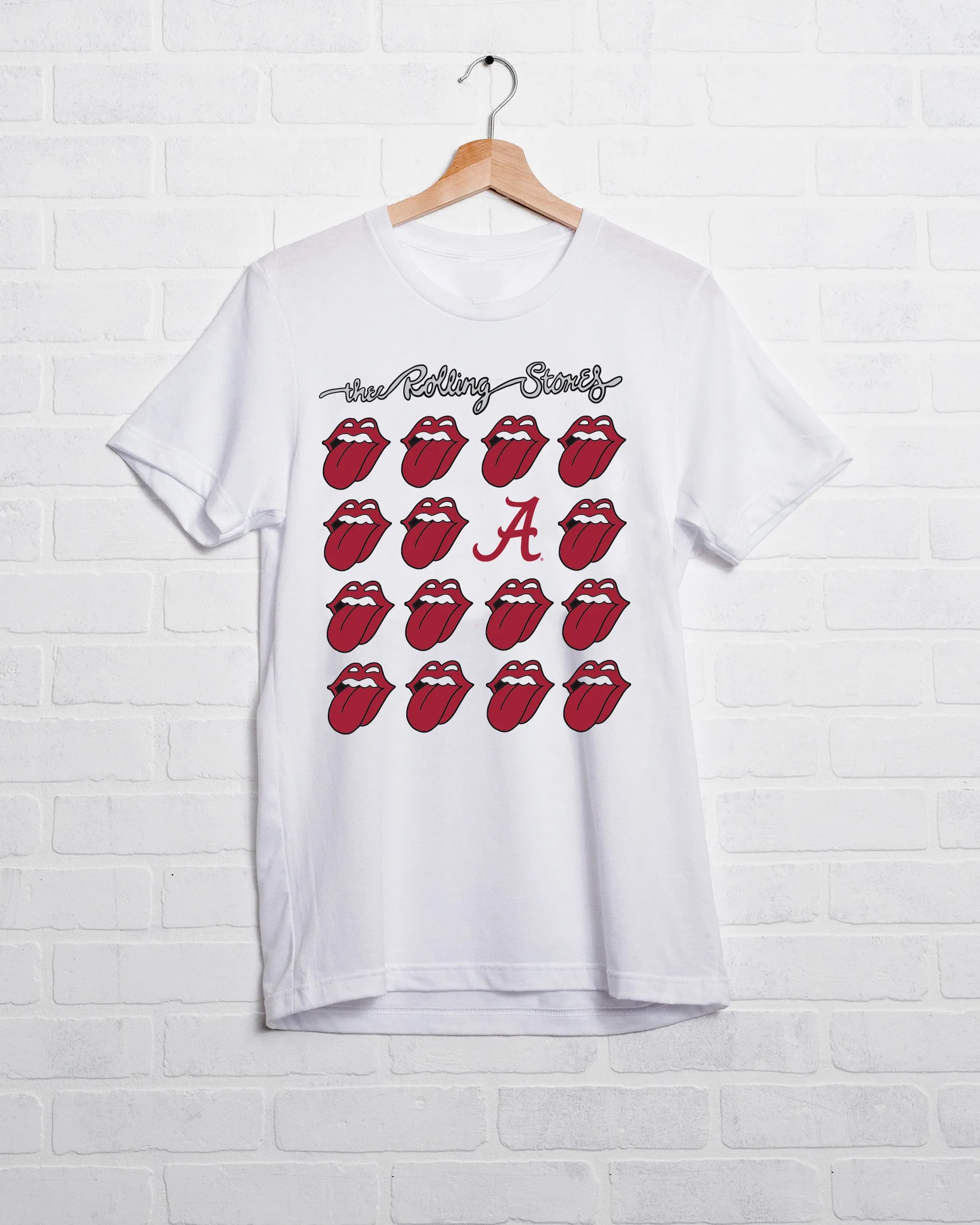 Rolling Stones University of Alabama Multi Lick White Tee