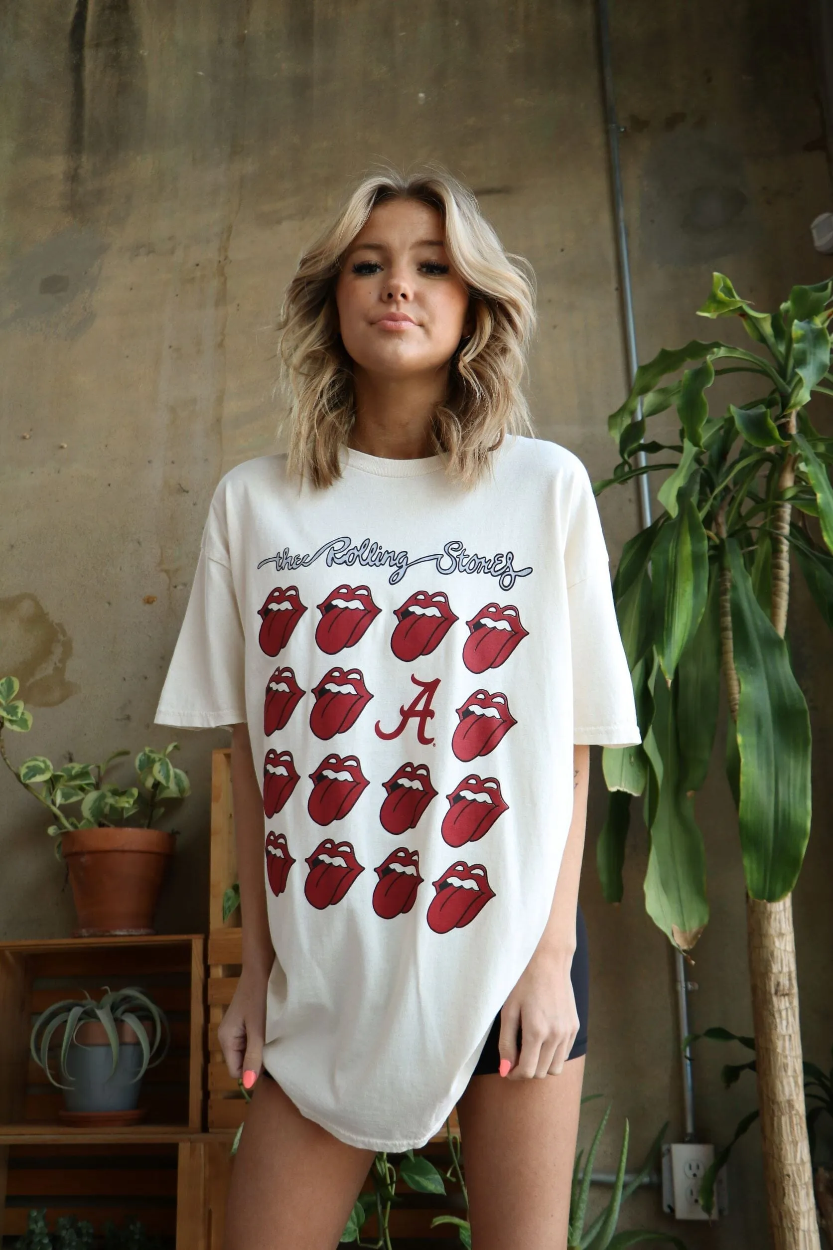 Rolling Stones University of Alabama Multi Lick White Tee