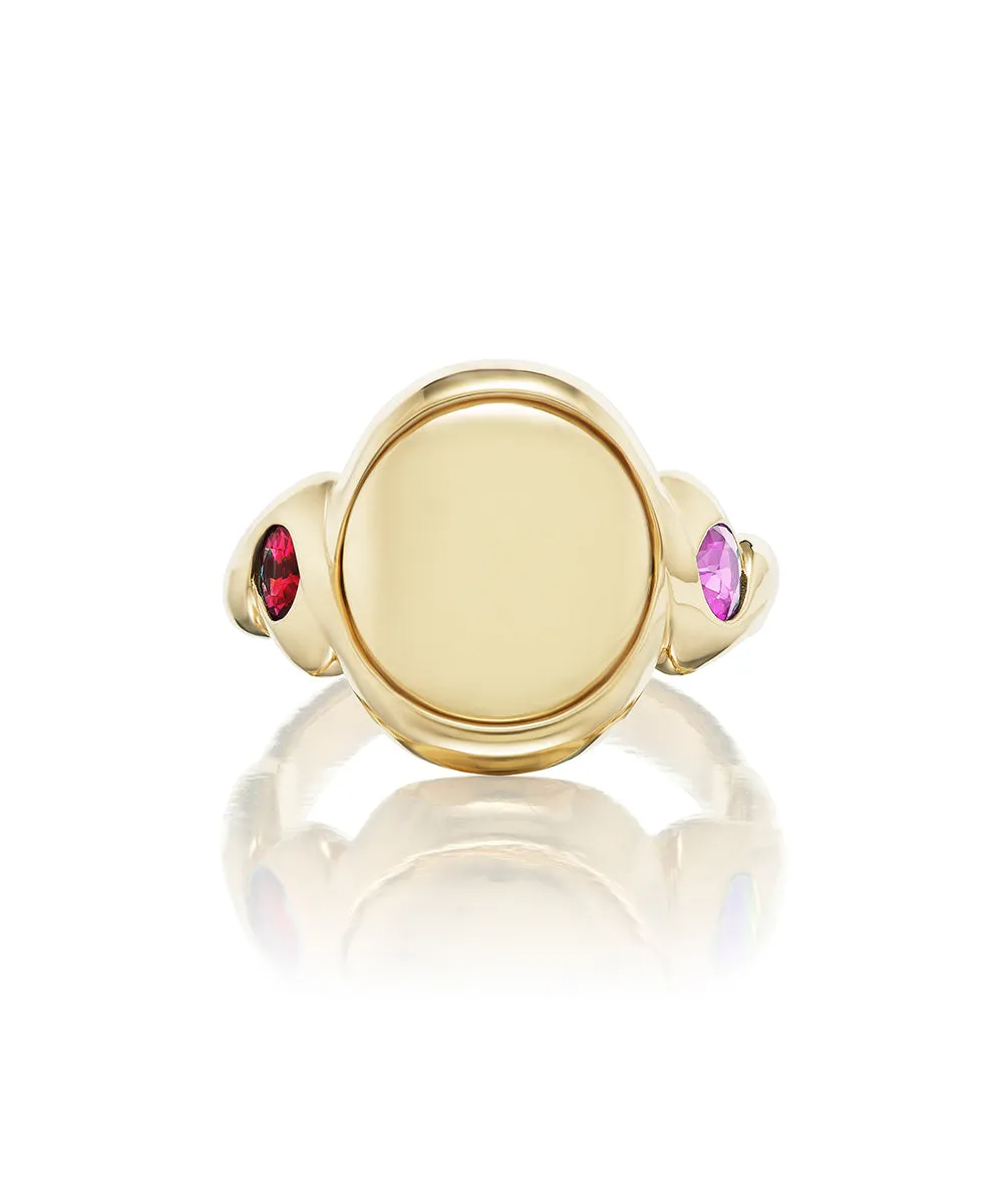 Round Ribbon Signet Ring