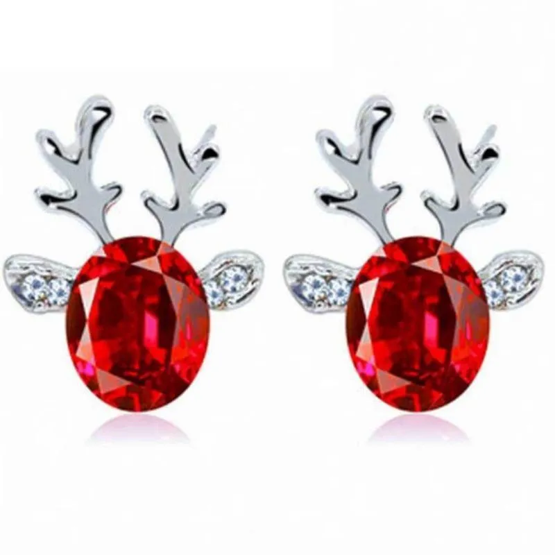 Rudolph the Gem Reindeer Post Earrings