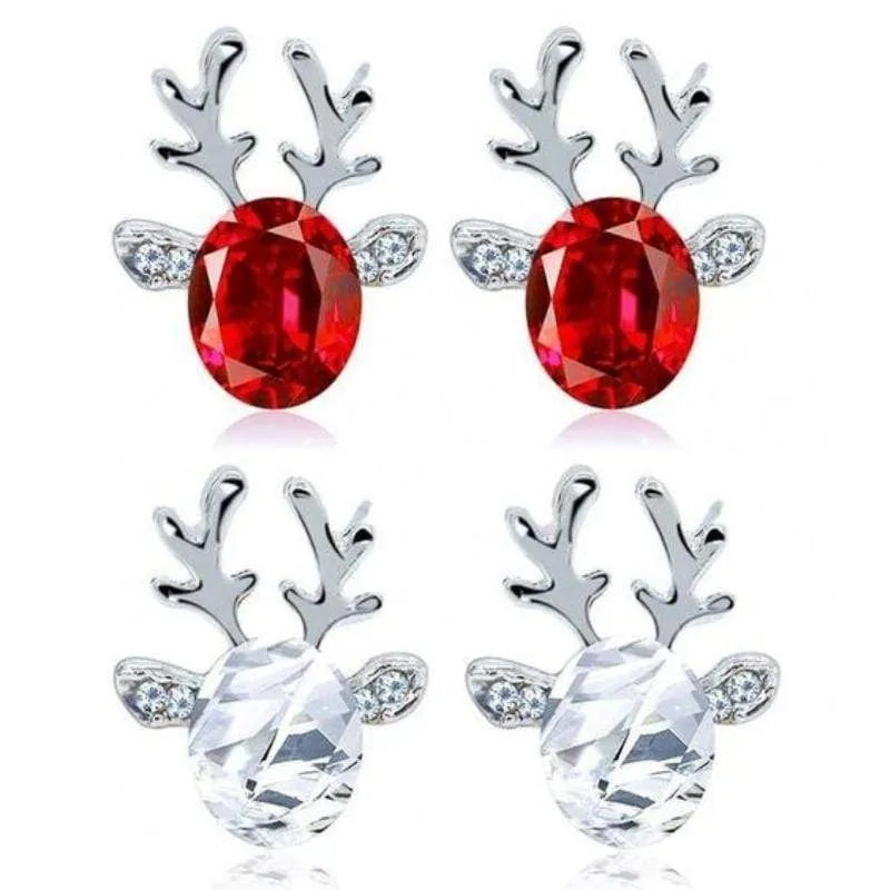 Rudolph the Gem Reindeer Post Earrings