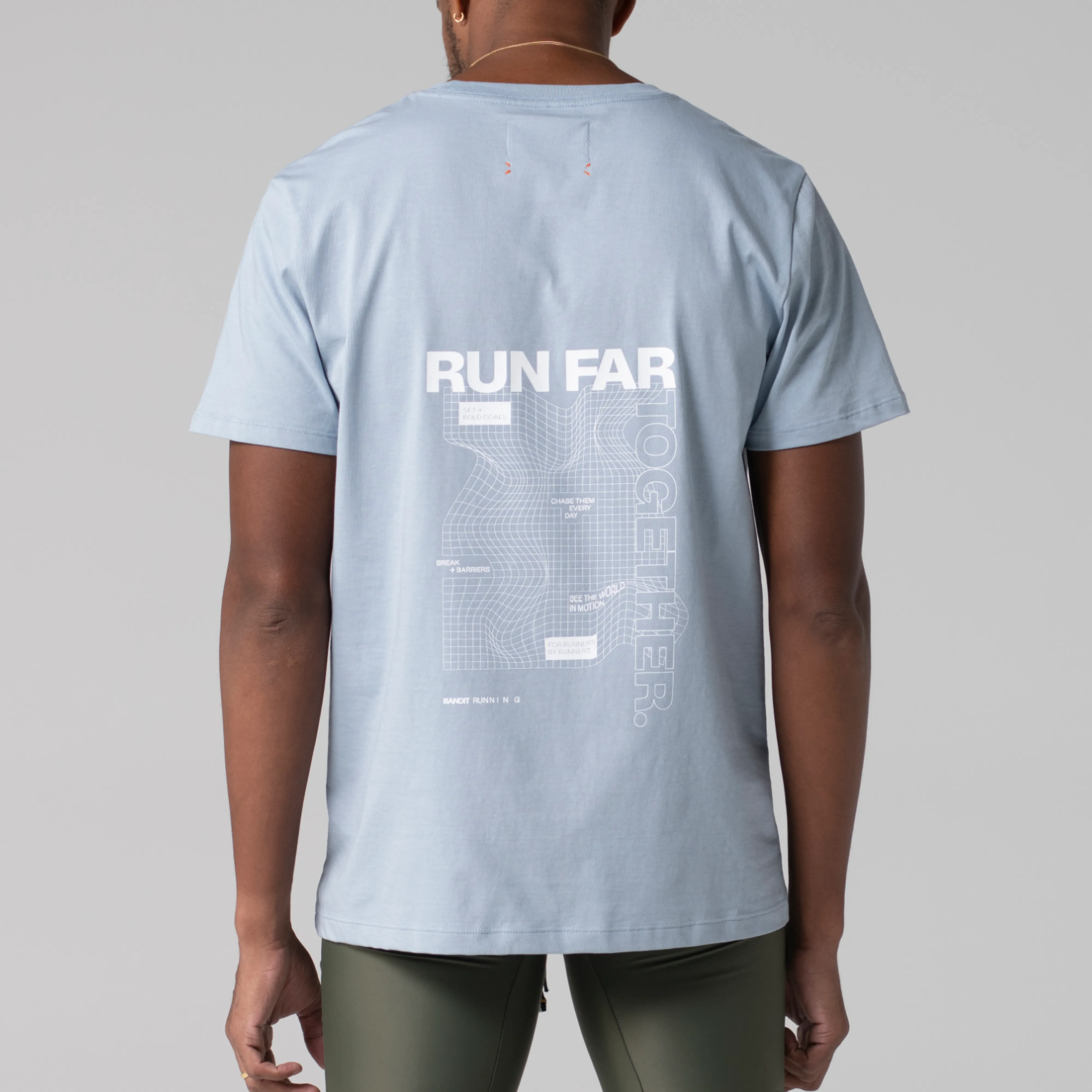 Run Far Cotton Tee - Dusty Blue