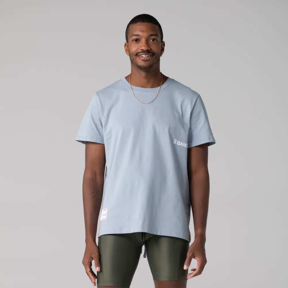 Run Far Cotton Tee - Dusty Blue