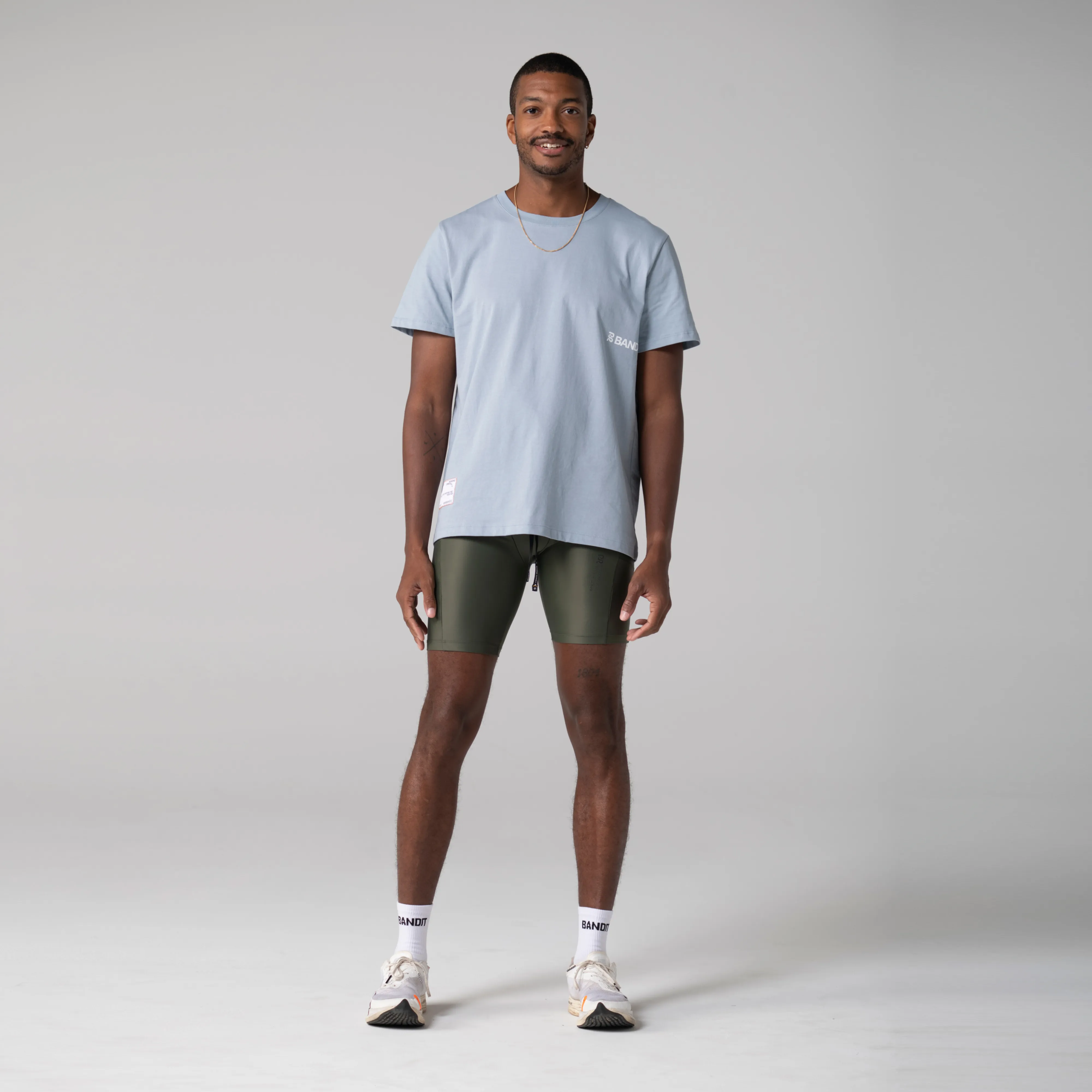 Run Far Cotton Tee - Dusty Blue