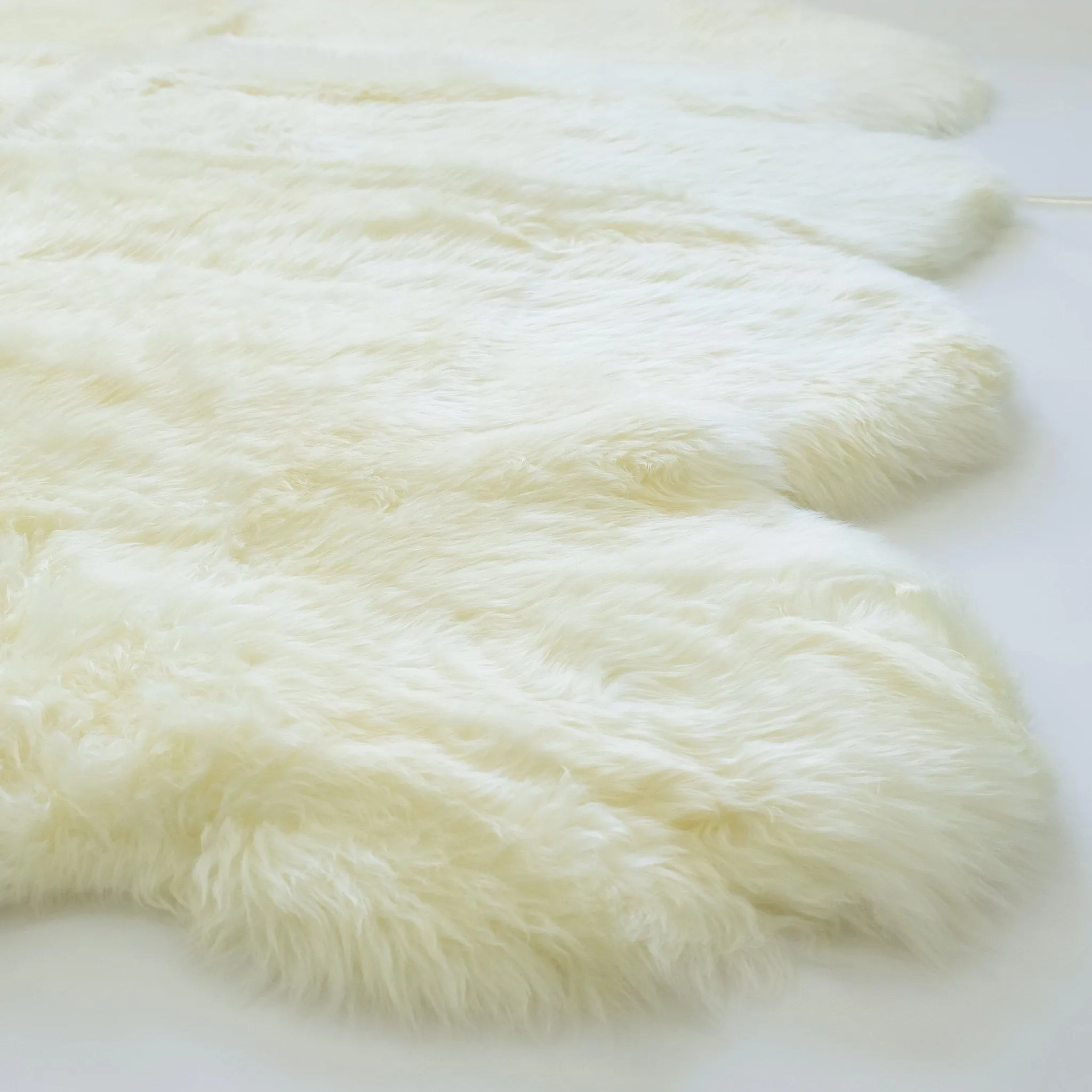 Sheepskin Rug - Ivory - Octo Sized (180x180cm) - Australian Made - Long Wool Merino Sheepskin