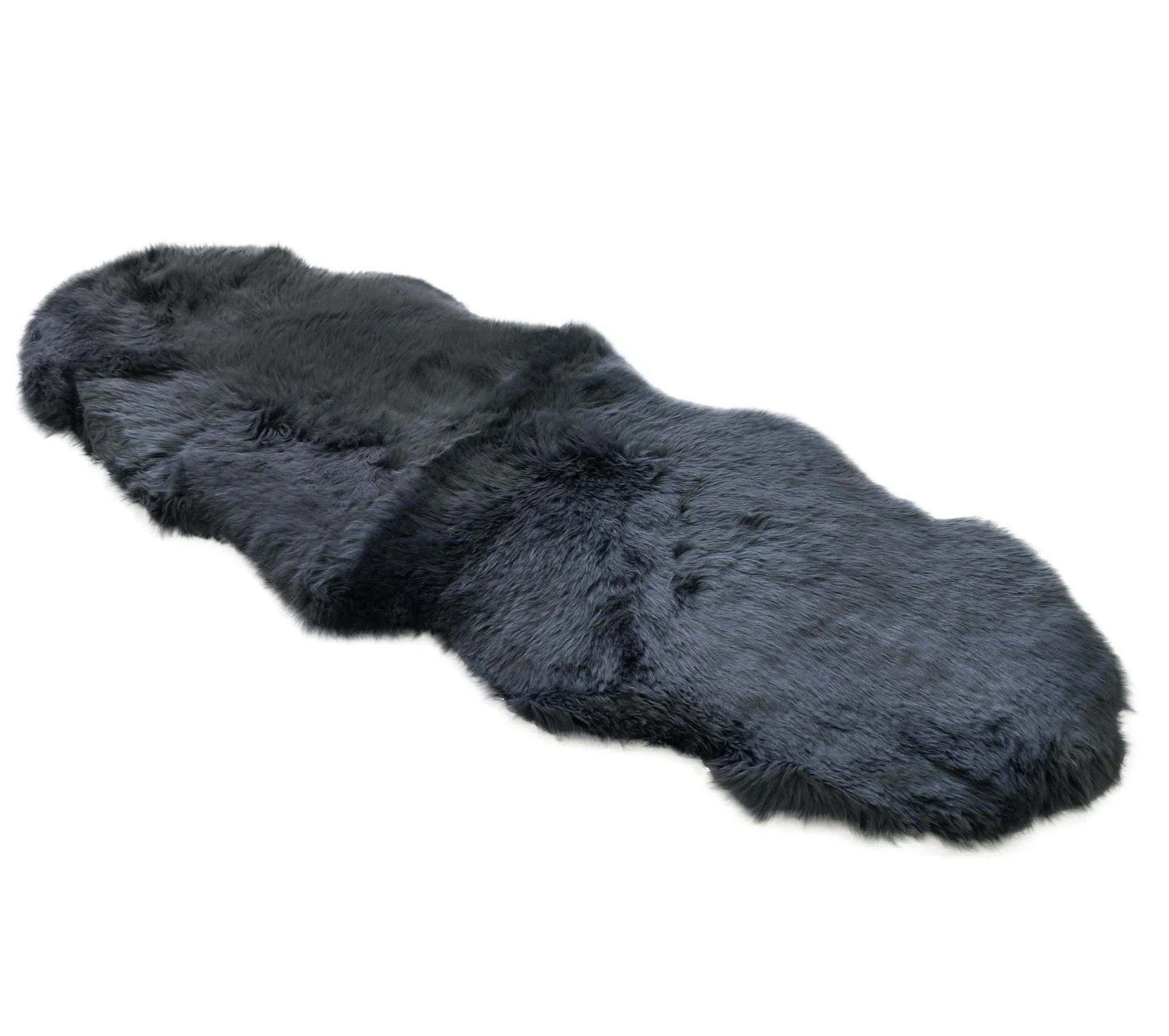 Steel - Super Double Length (210-220x65cm) - Long Wool Sheepskin Rug - Australian Merino Sheepskin