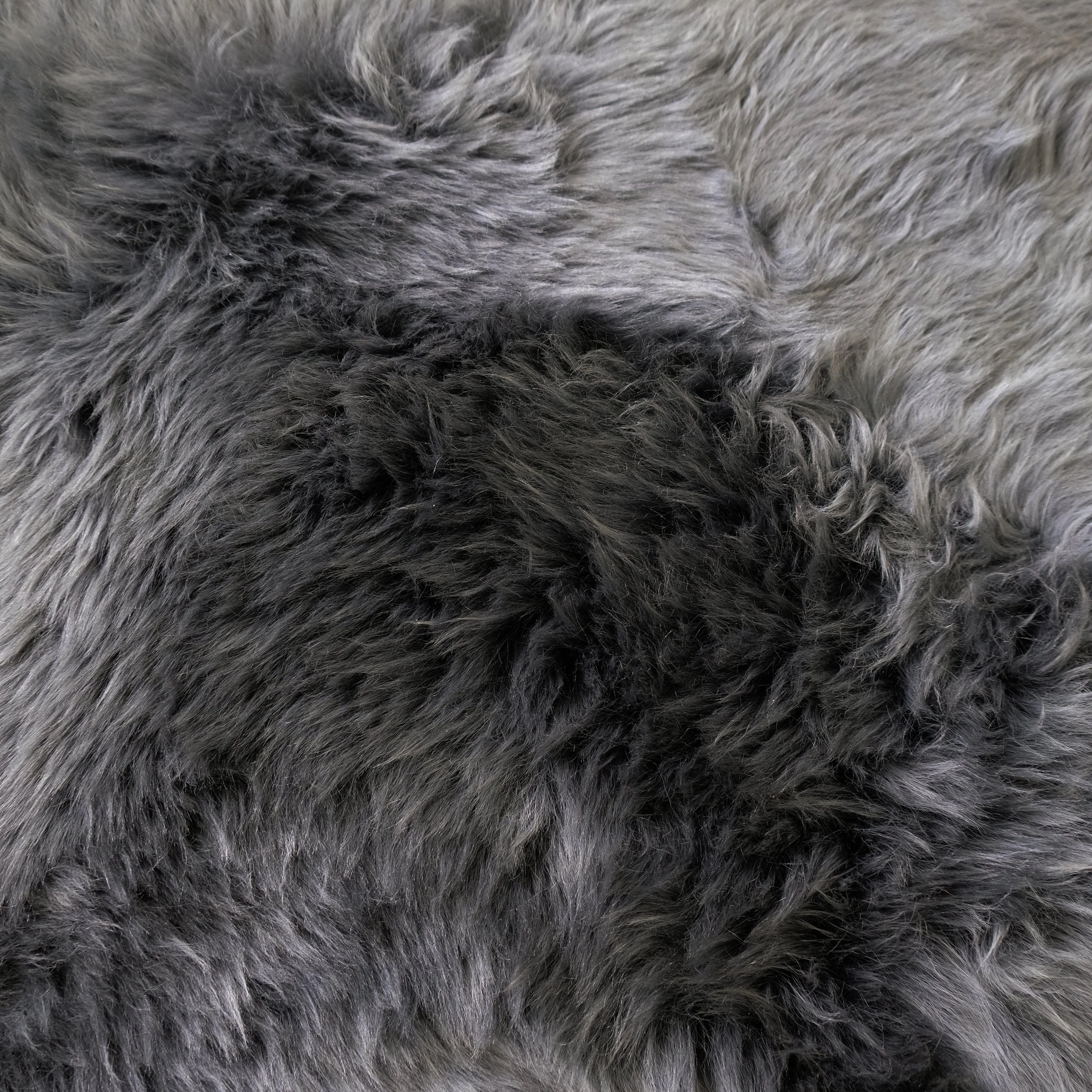 Steel - Super Double Length (210-220x65cm) - Long Wool Sheepskin Rug - Australian Merino Sheepskin