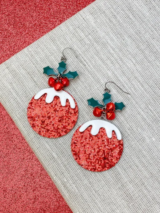 Sugar Plum Jingle Dangle Earrings - Red