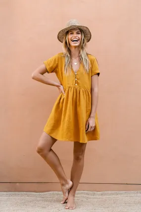 SUNCHASER Dress - turmeric linen