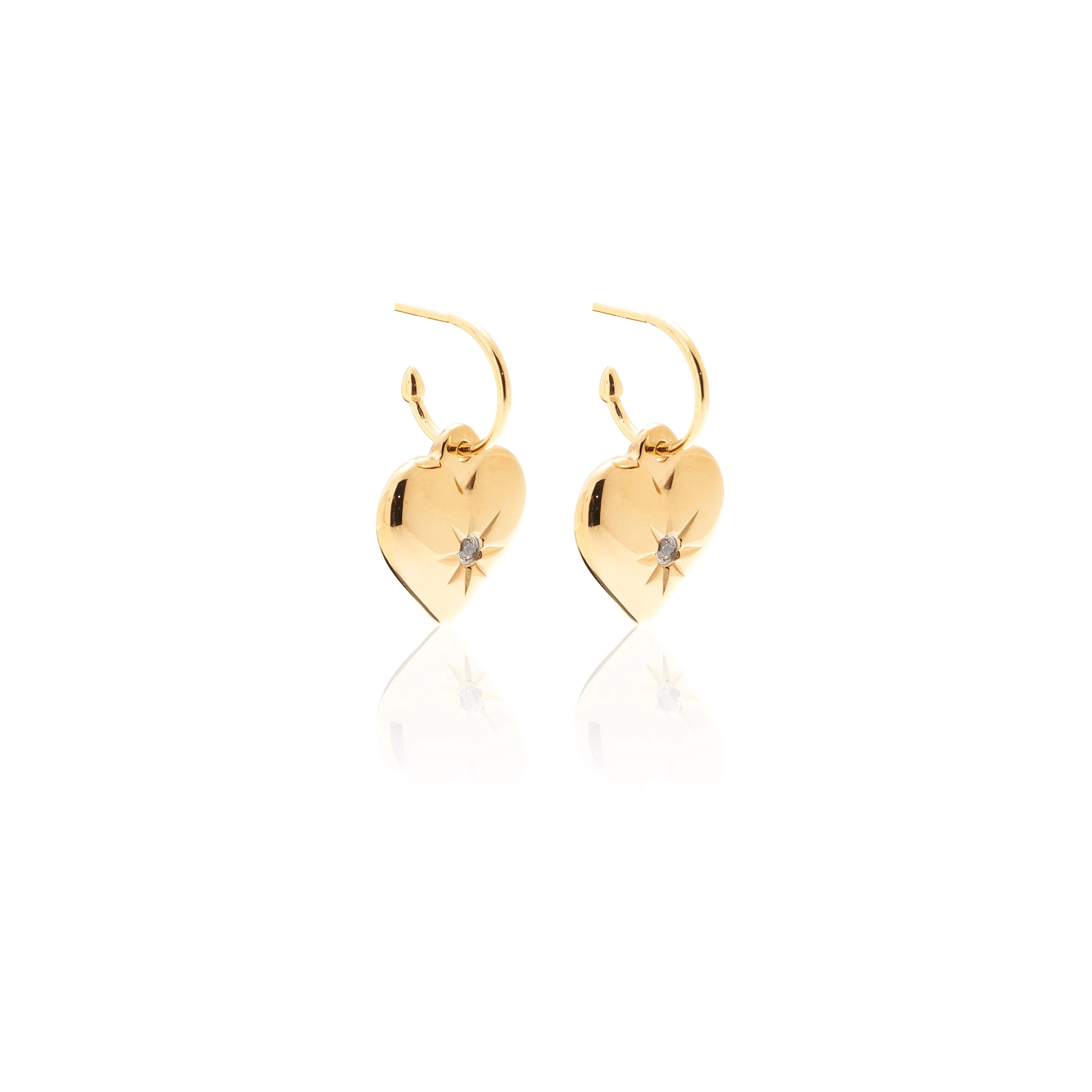 Superstition Club / Cross My Heart / Hoop Earrings / Gold