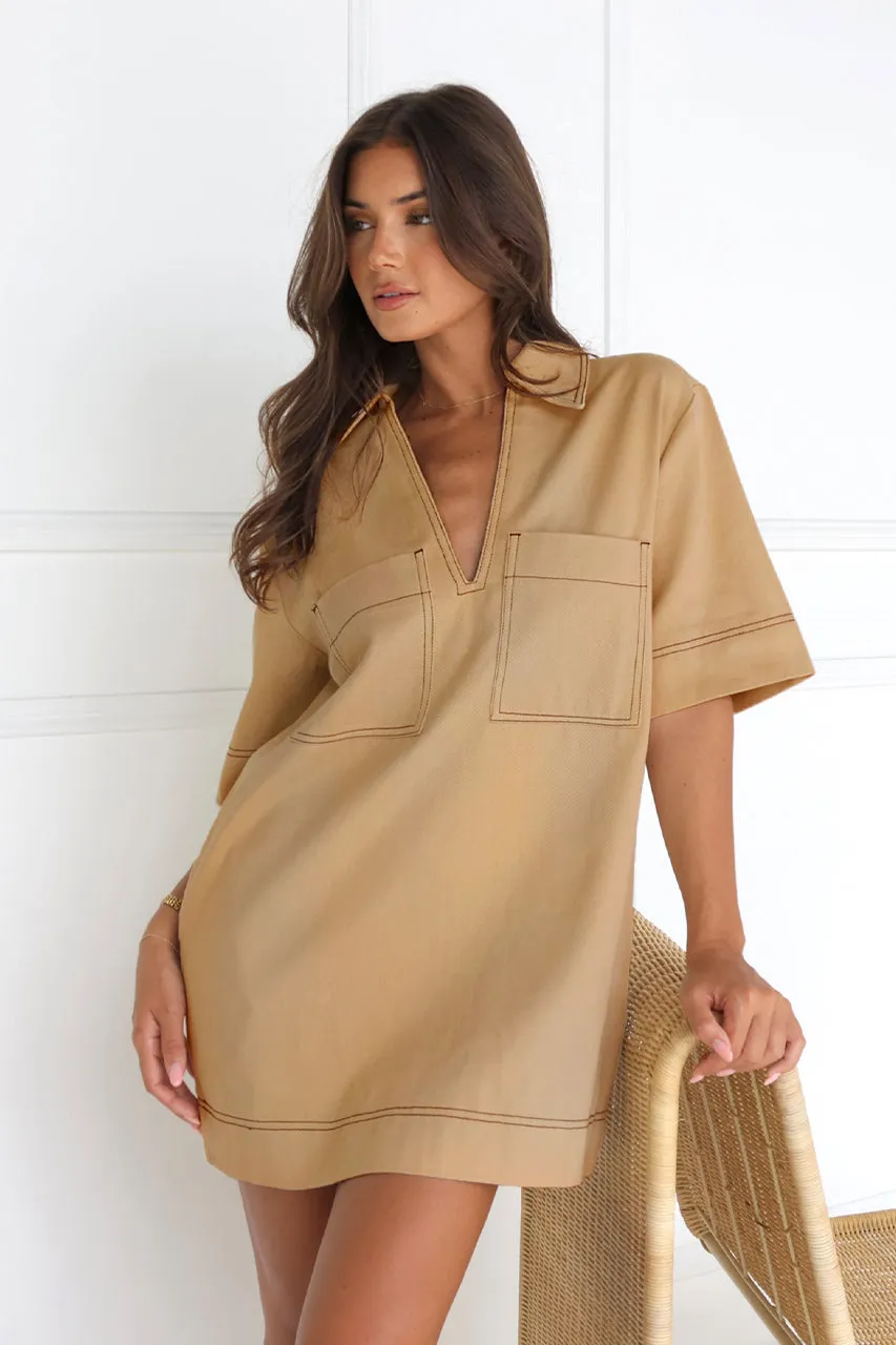 Tara Mini Dress | Camel