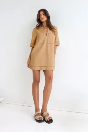 Tara Mini Dress | Camel