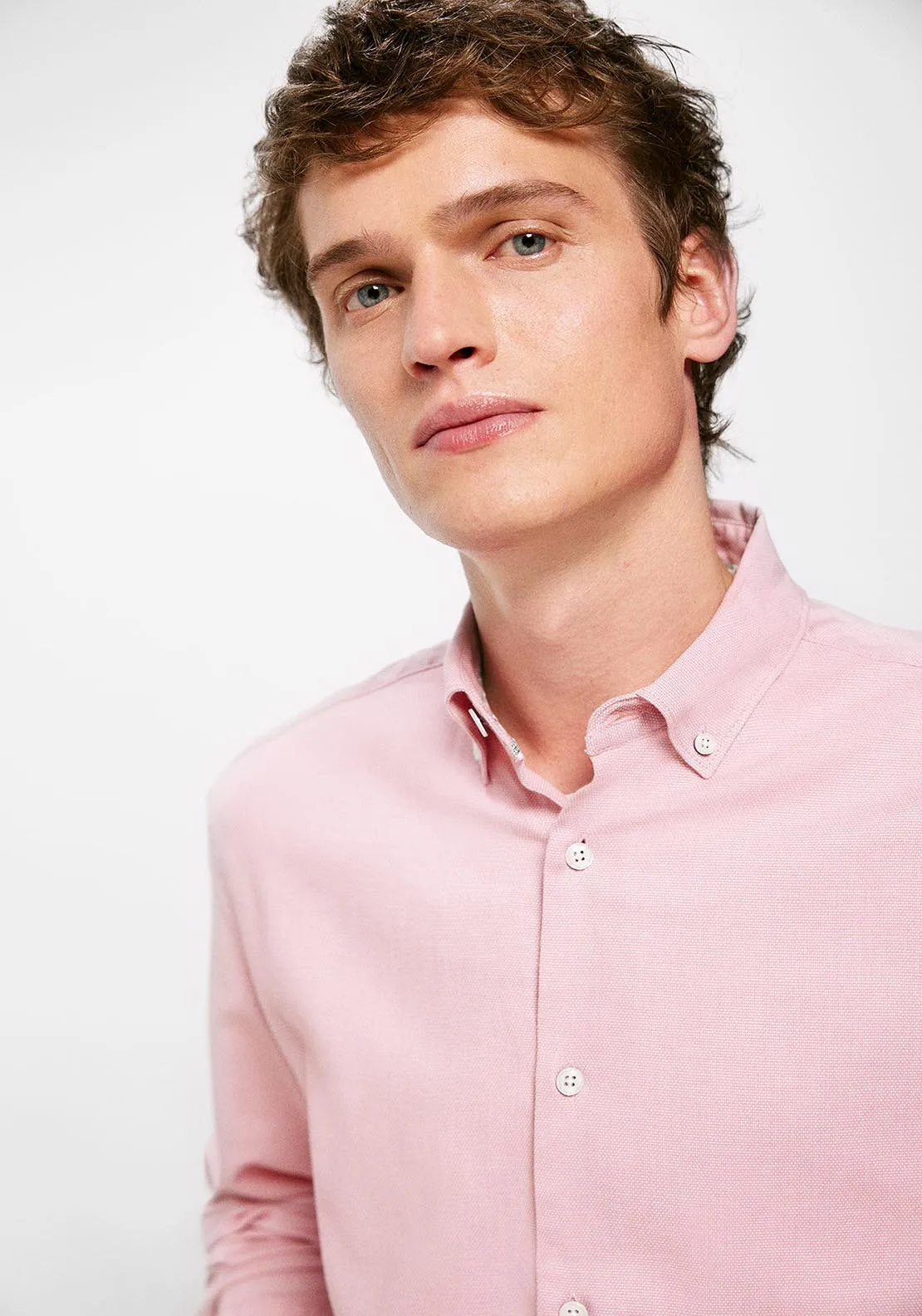 Textured coloured shirt - Pink