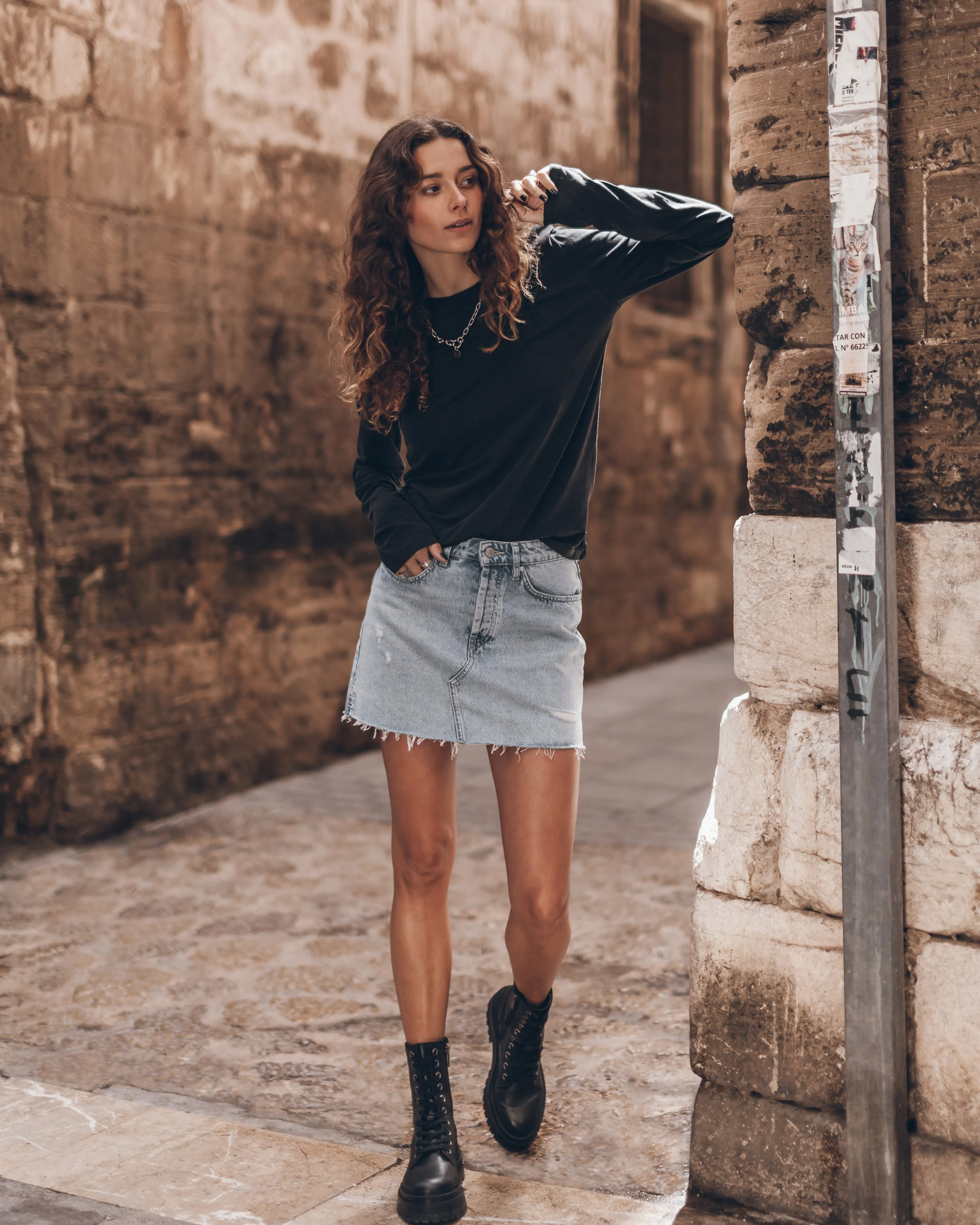 The Blue Denim Skirt