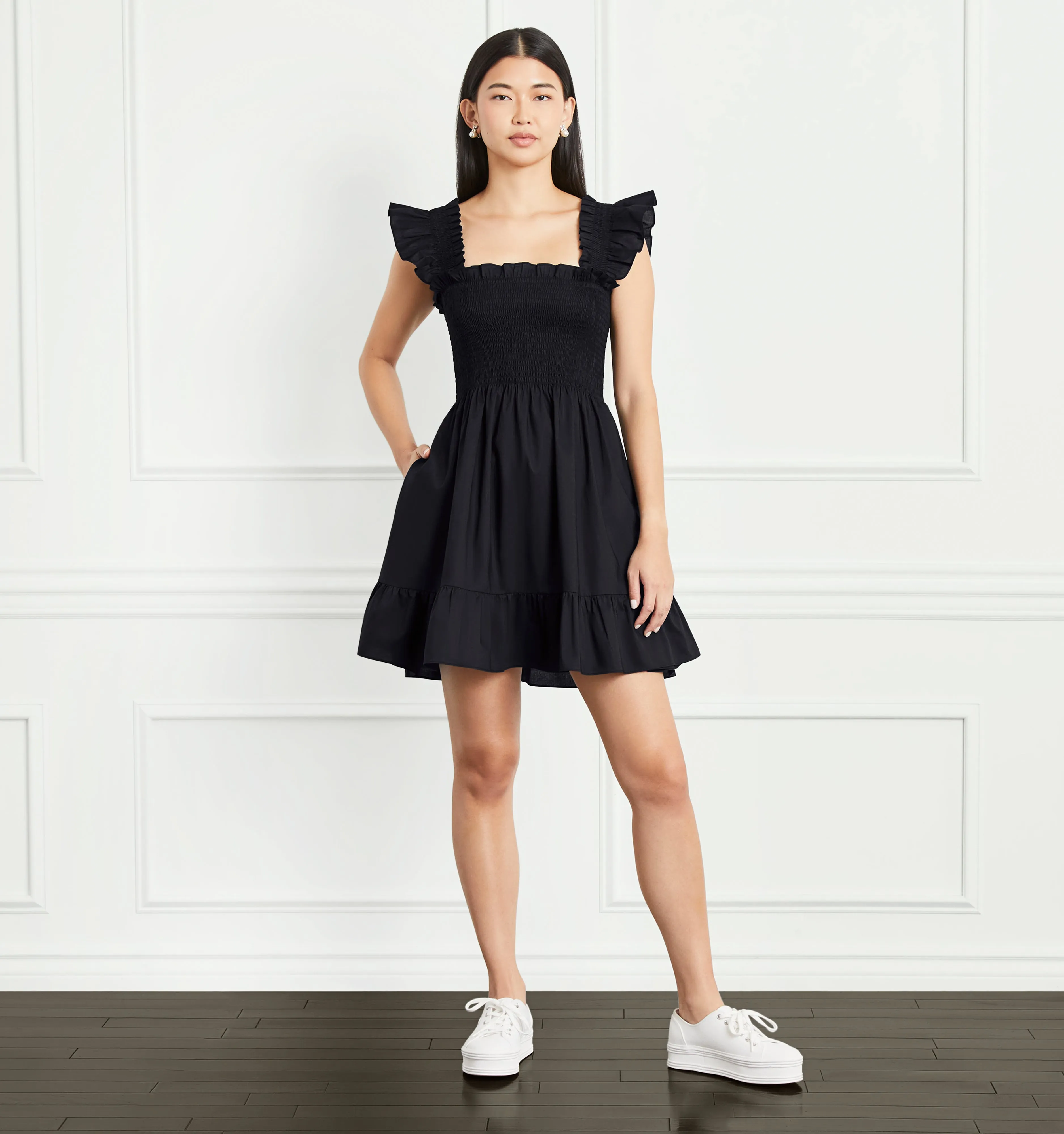 The Elizabeth Nap Dress - Black Cotton