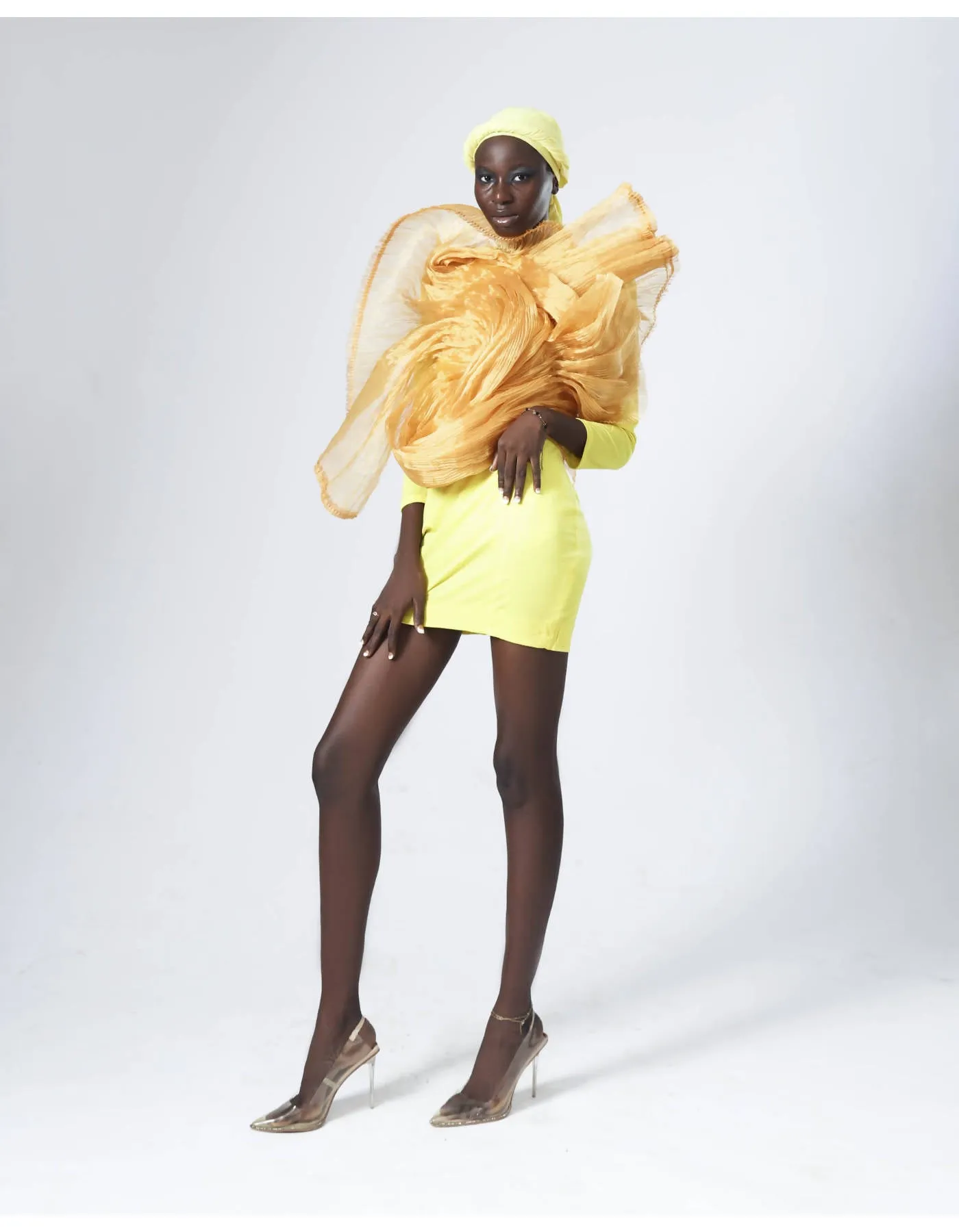 The Imaro Detailed Mini Dress - Yellow