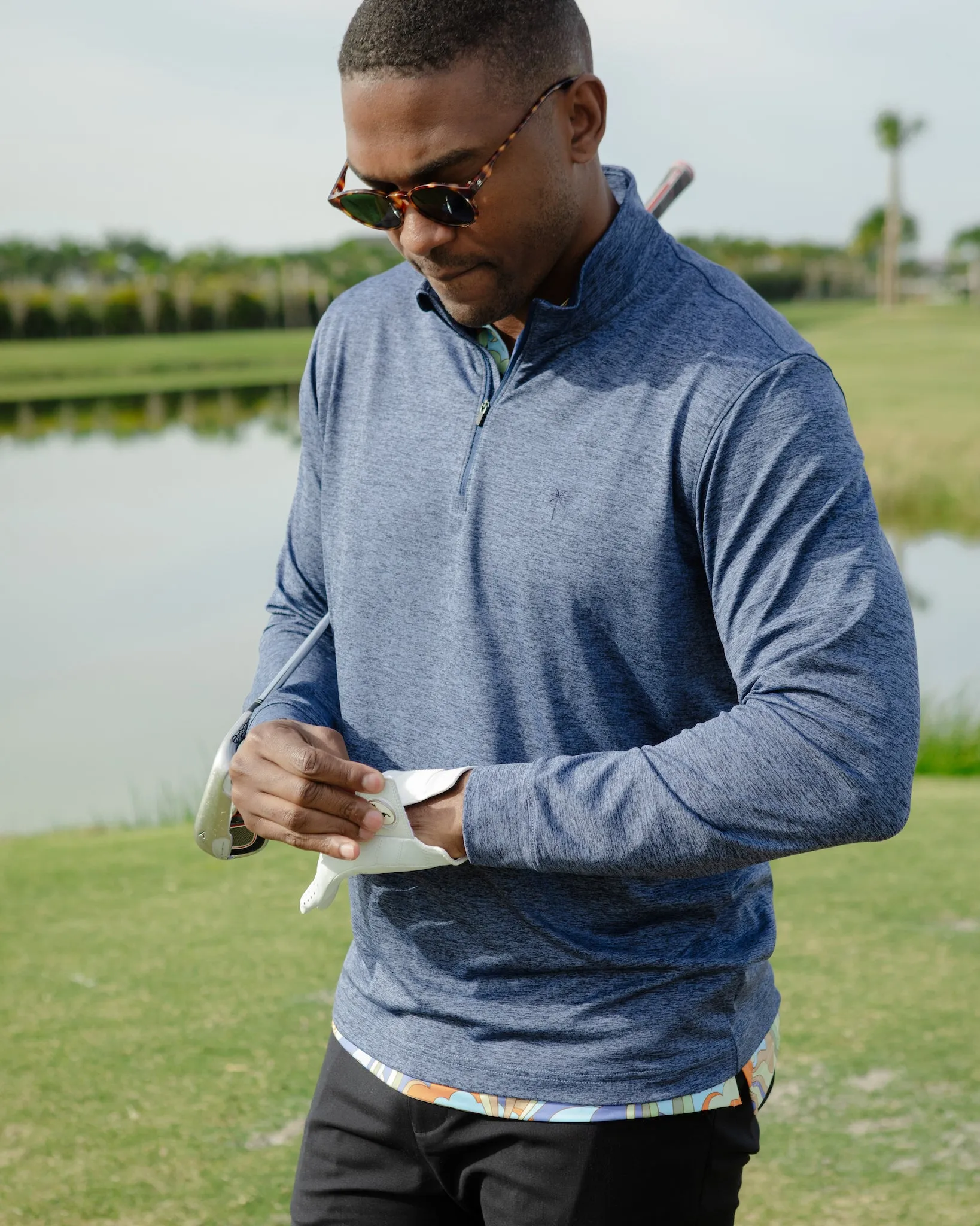 The Pacific Chill - Heathered Navy Quarter Zip Pullover