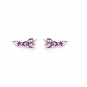 Theia / Ear Climbers / Brazilian Amethyst   Silver