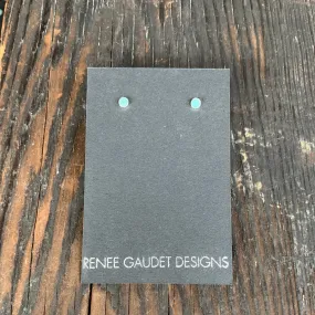 Tiny Stud Earrings  SILVER   CONCRETE Ocean Green