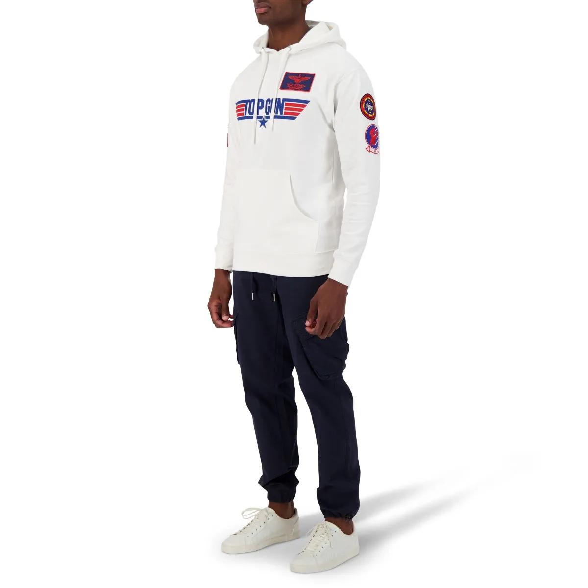 TOP GUN Unisex Logo Hoodie - WHITE