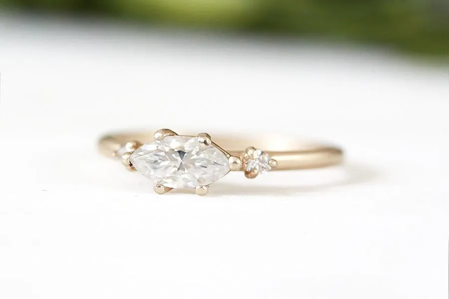 Trine Moissanite Ring