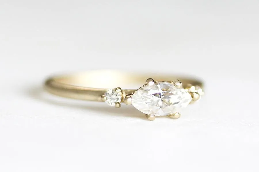 Trine Moissanite Ring