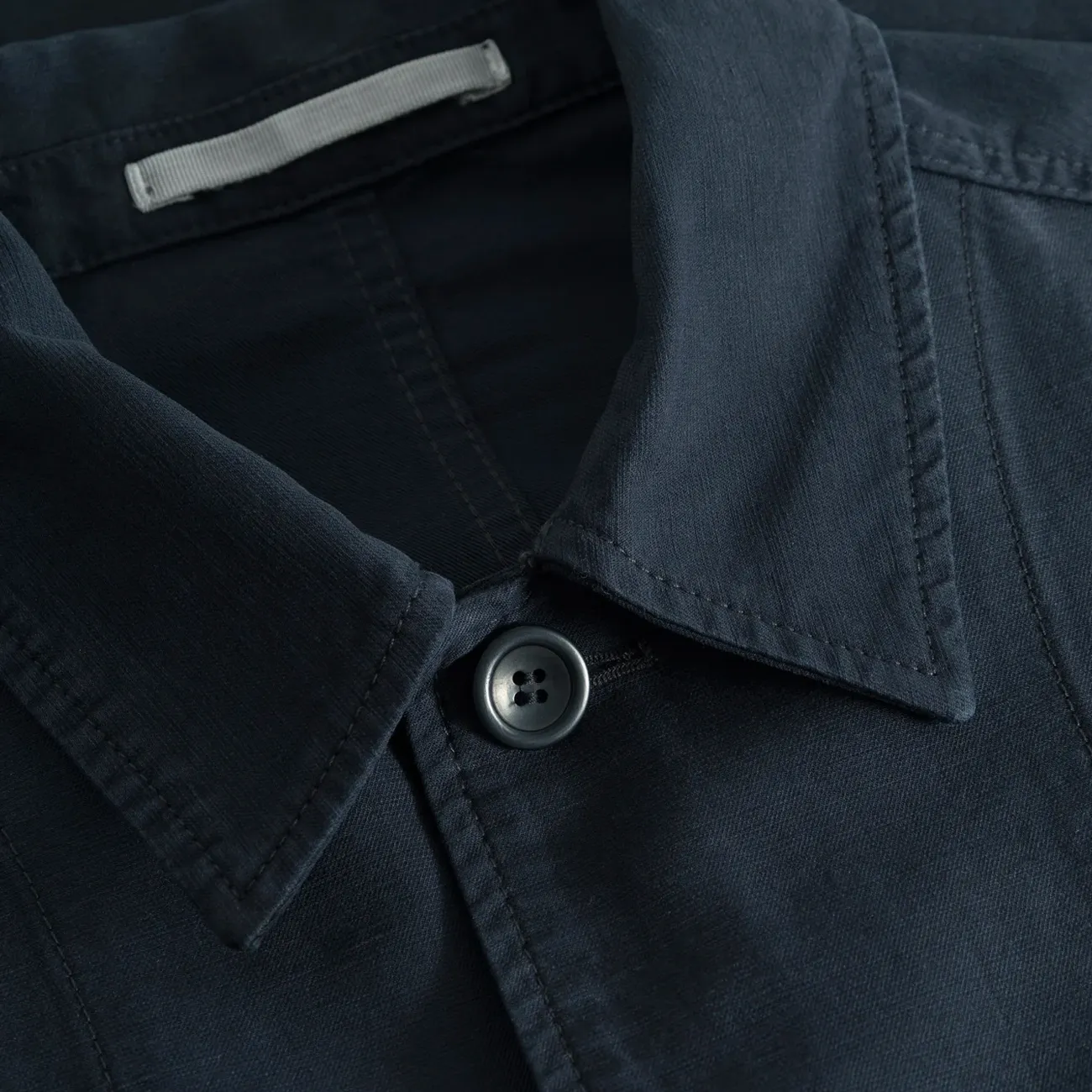 Tyge Cotton Linen Overshirt - Dark Navy