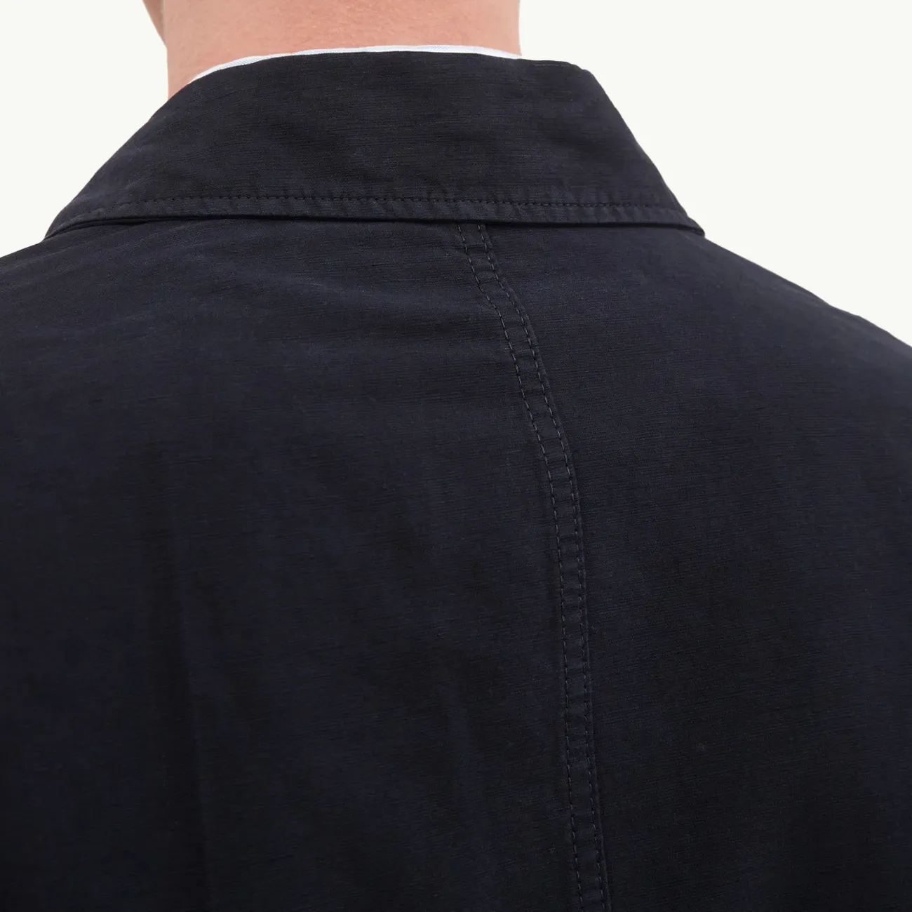 Tyge Cotton Linen Overshirt - Dark Navy