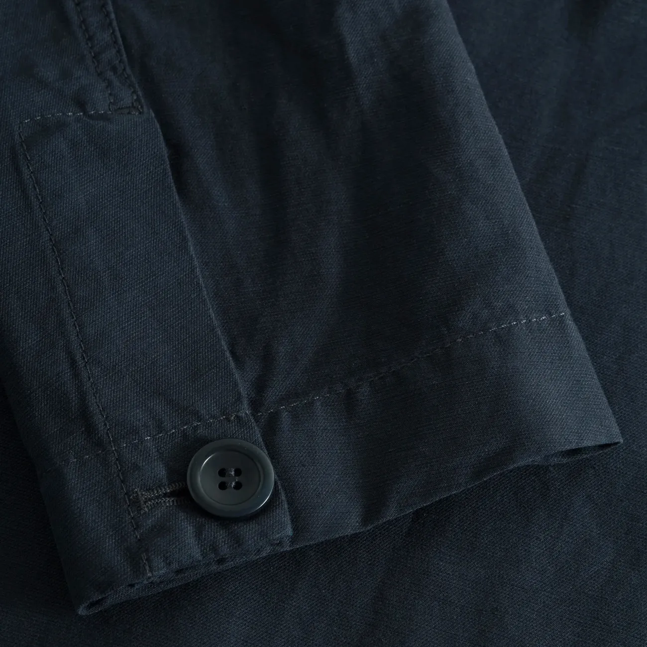 Tyge Cotton Linen Overshirt - Dark Navy