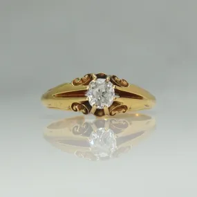 Victorian 18 Carat Gold Belcher Diamond Ring