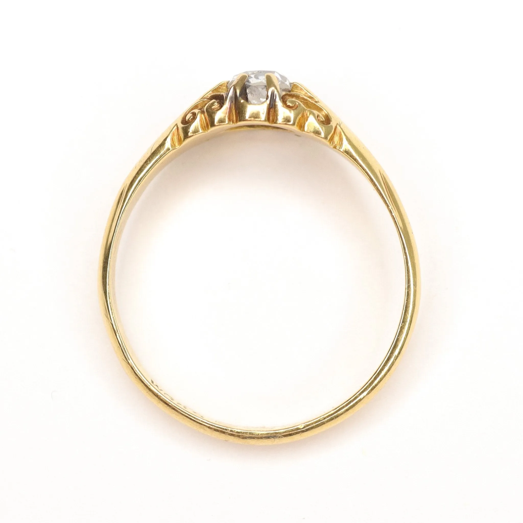 Victorian 18 Carat Gold Belcher Diamond Ring