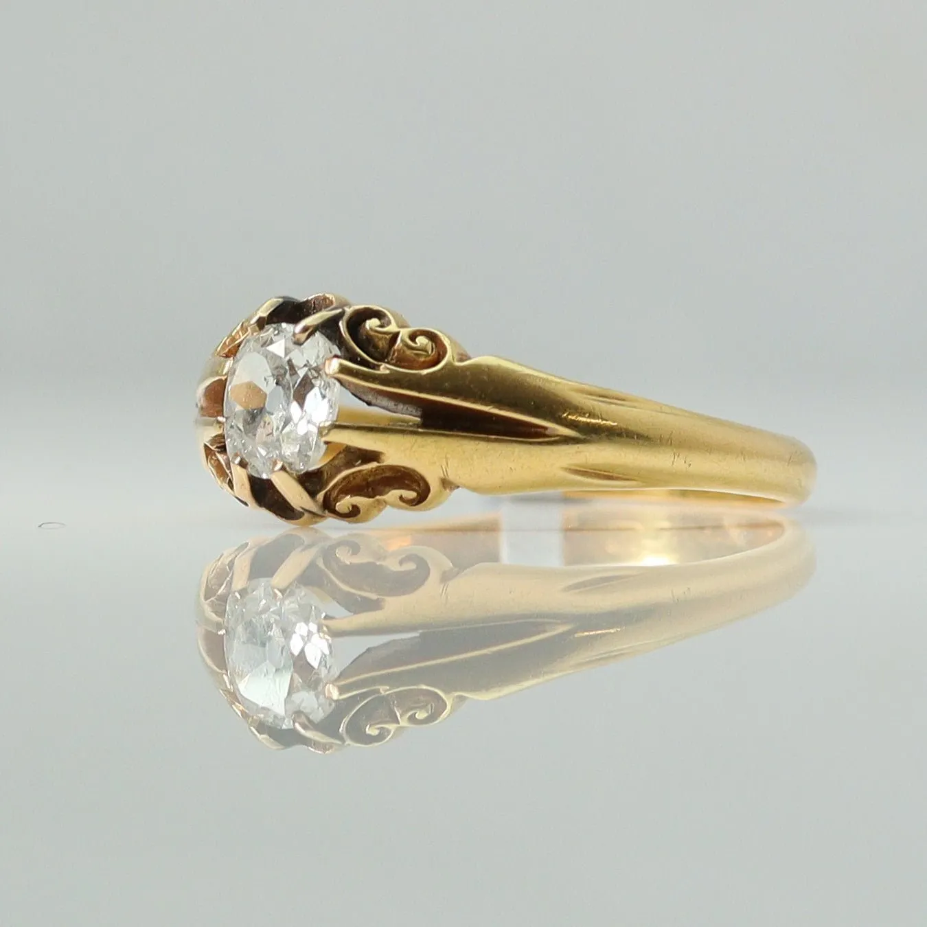 Victorian 18 Carat Gold Belcher Diamond Ring