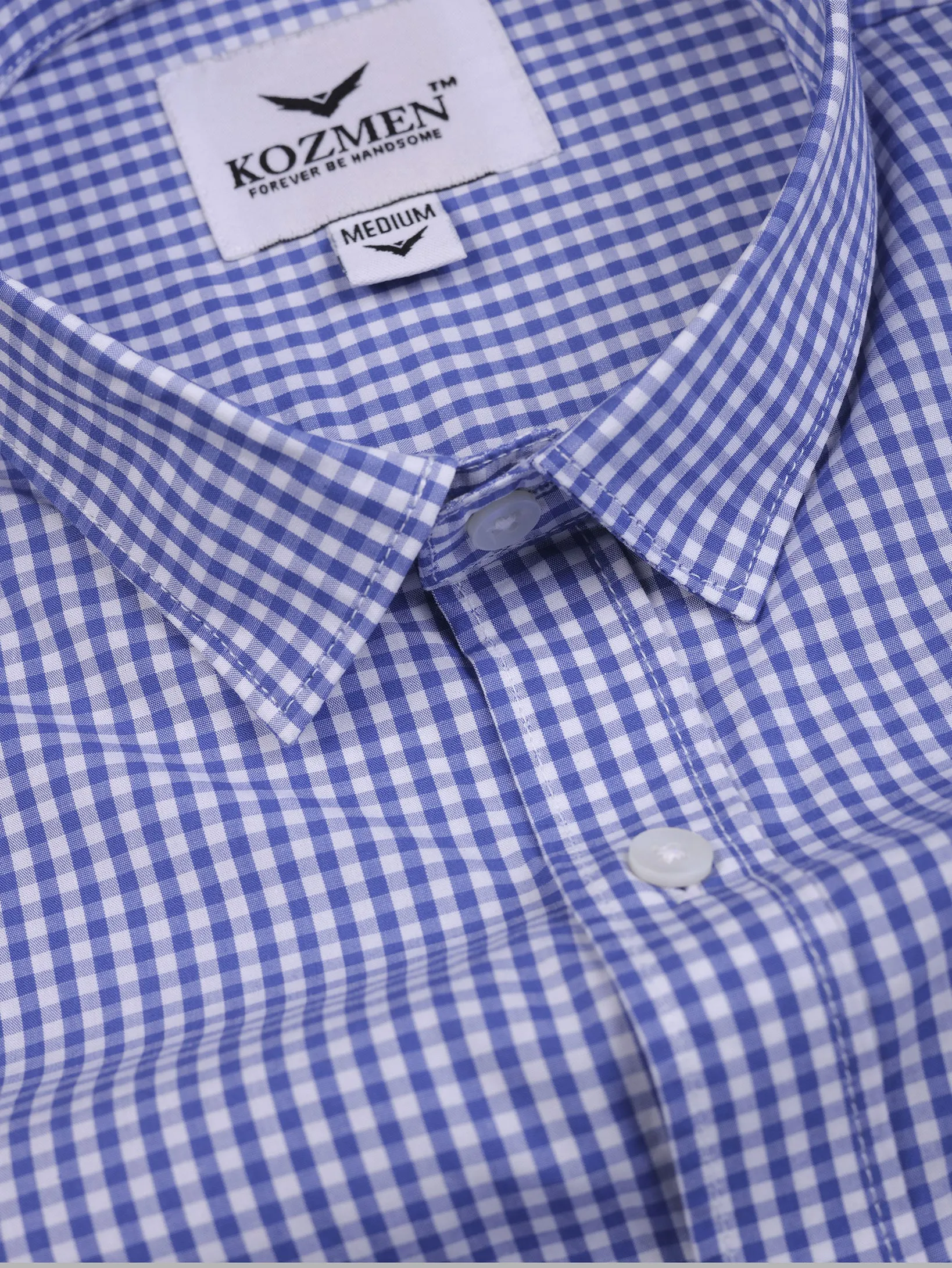 Violate Blue Premium Quality Gingham Checkered  Shirt