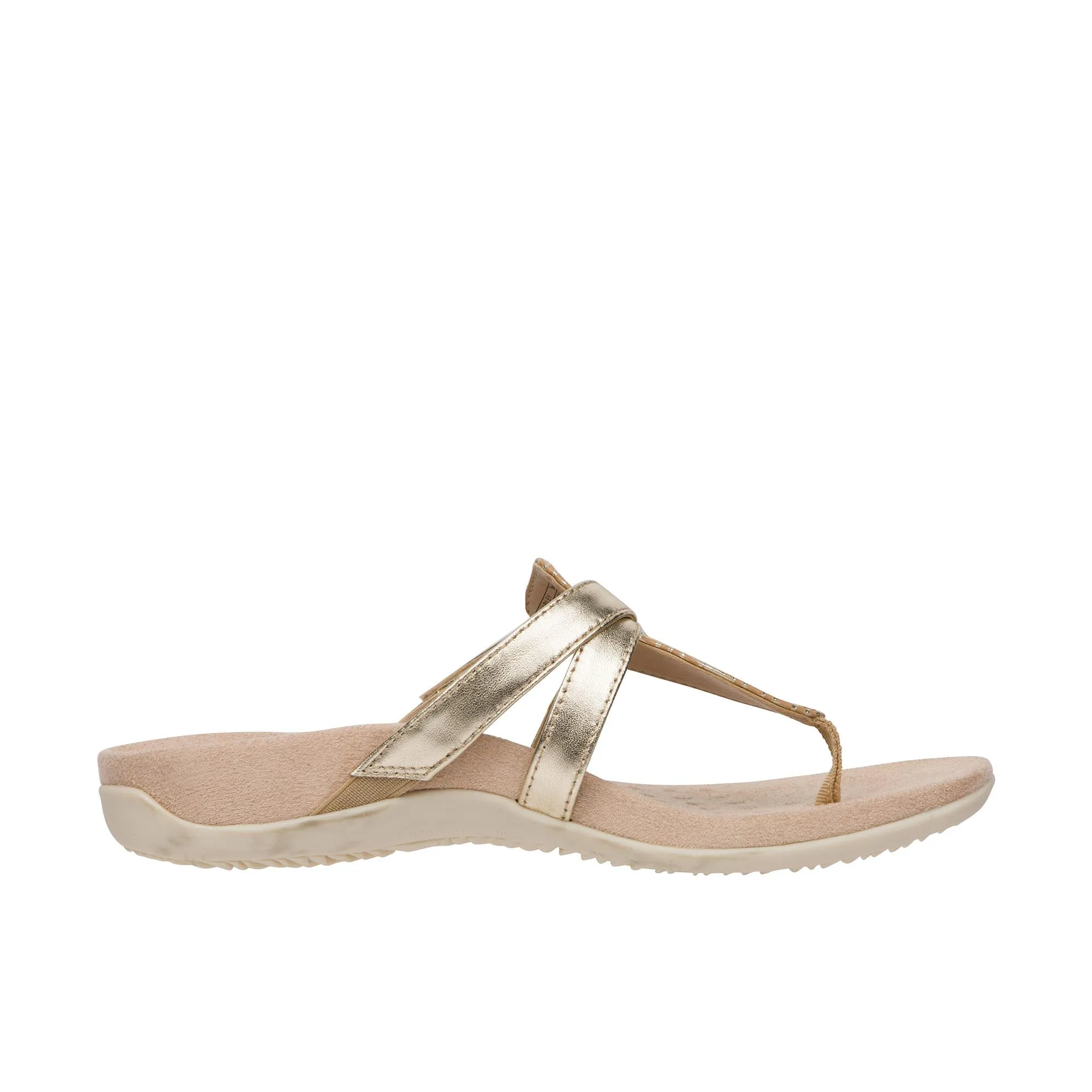 Vionic Womens Karley Toe Post Sandal Gold