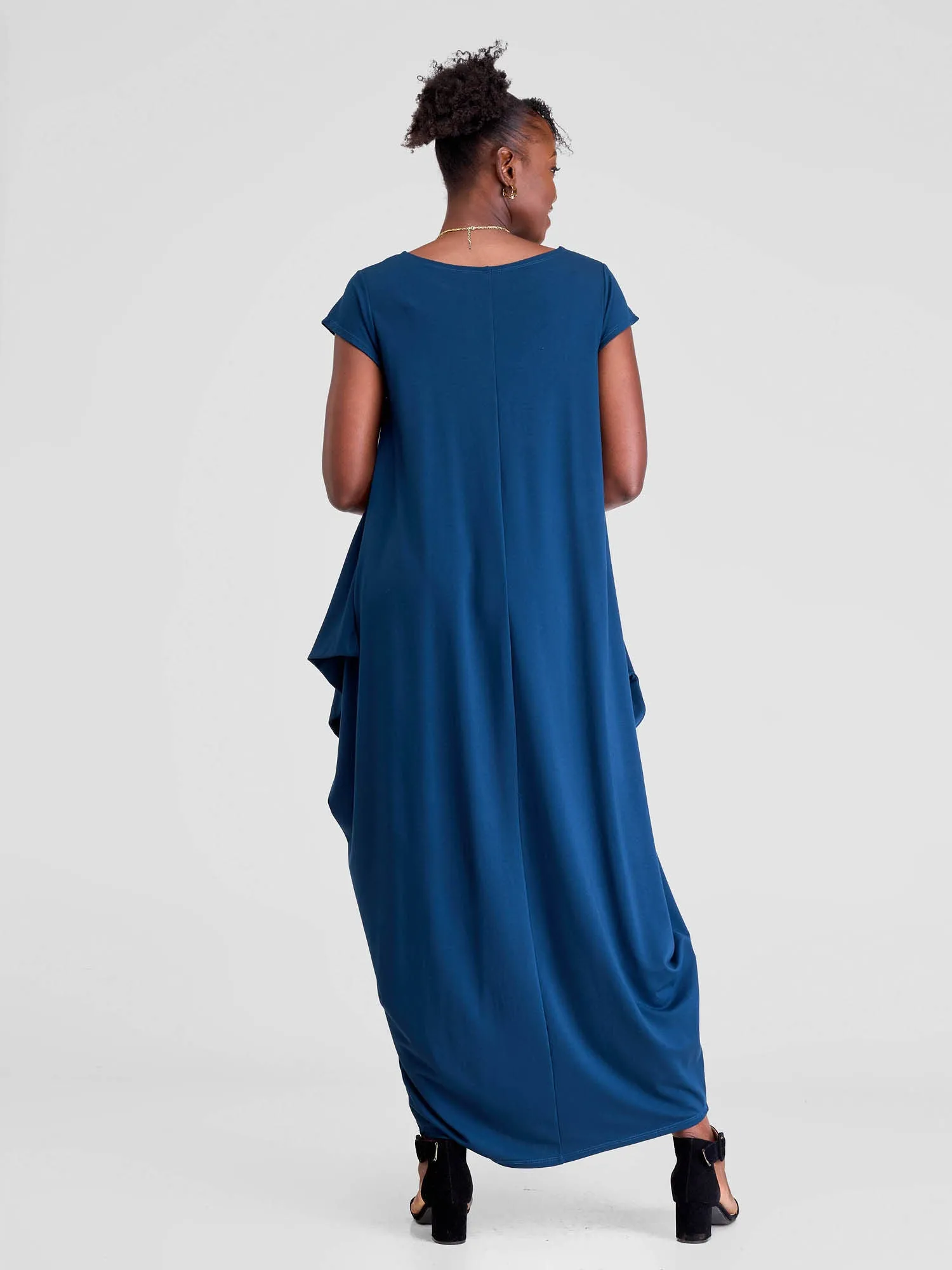 Vivo Zanzi Side Cowl Maxi Dress - Teal