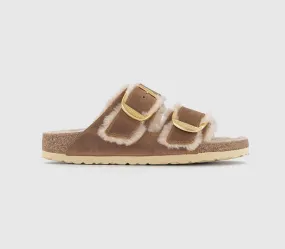 Womens Birkenstock Arizona Big Buckle Shearling Cognac