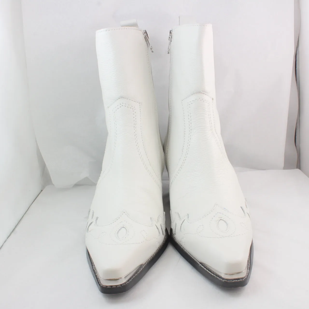 Womens Office Albuquerque Western Boots White Leather