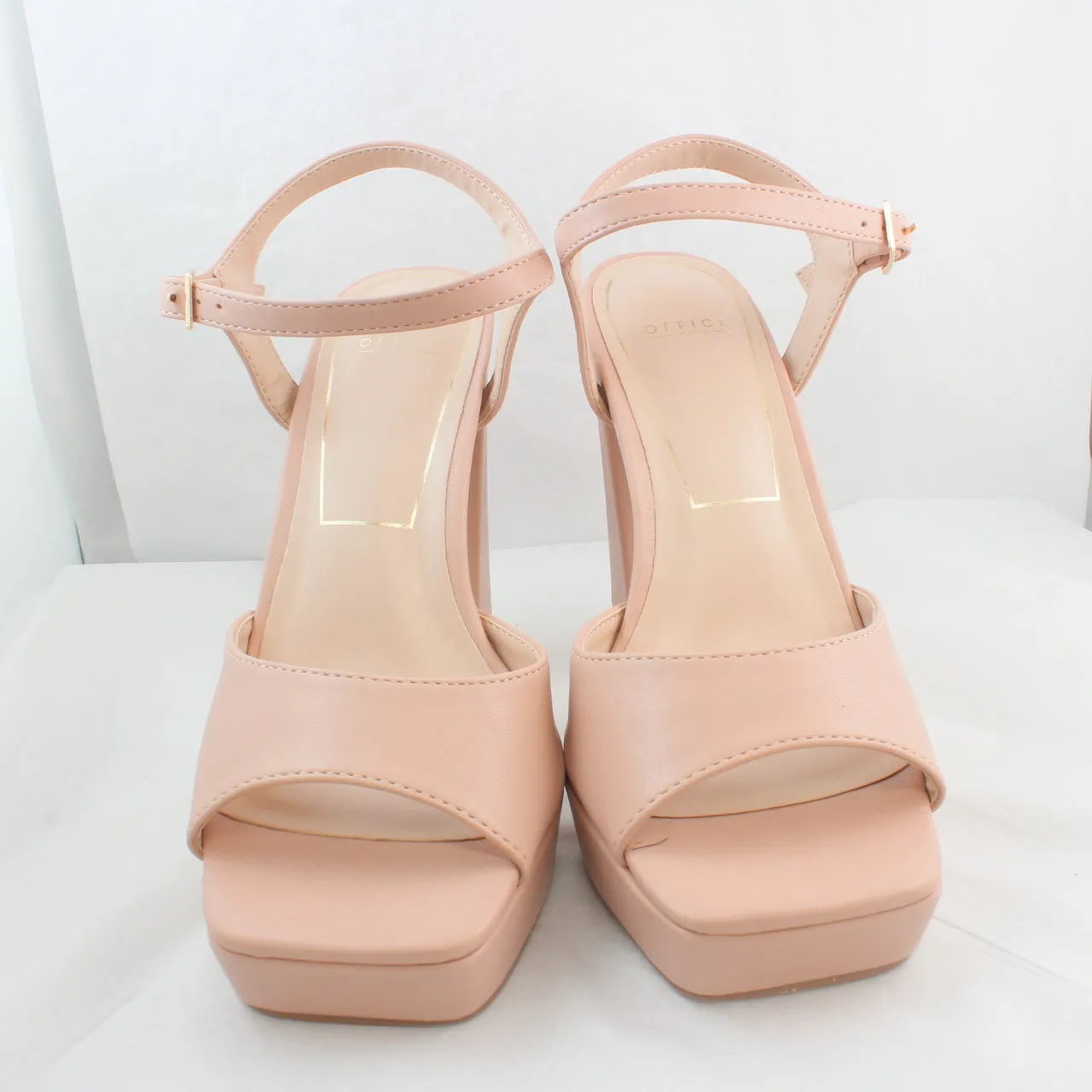 Womens Office Hearty Square Toe Platform Nude