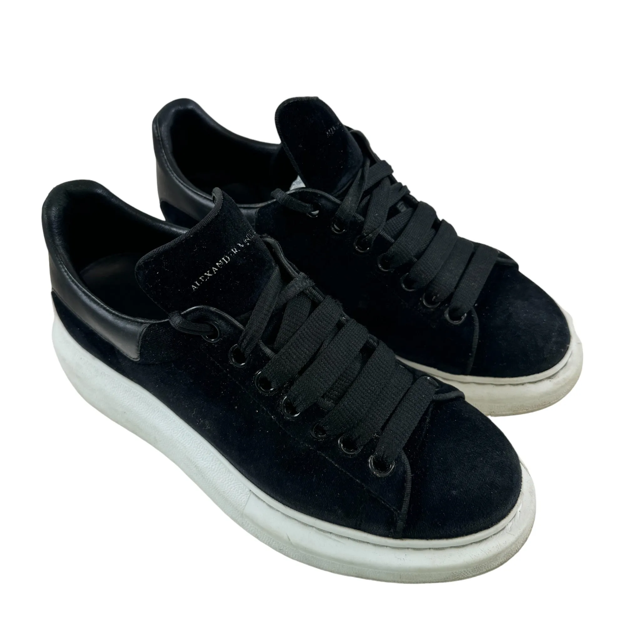 Women's Oversized Velvet Low Trainers Black Size EU 40 / UK 7