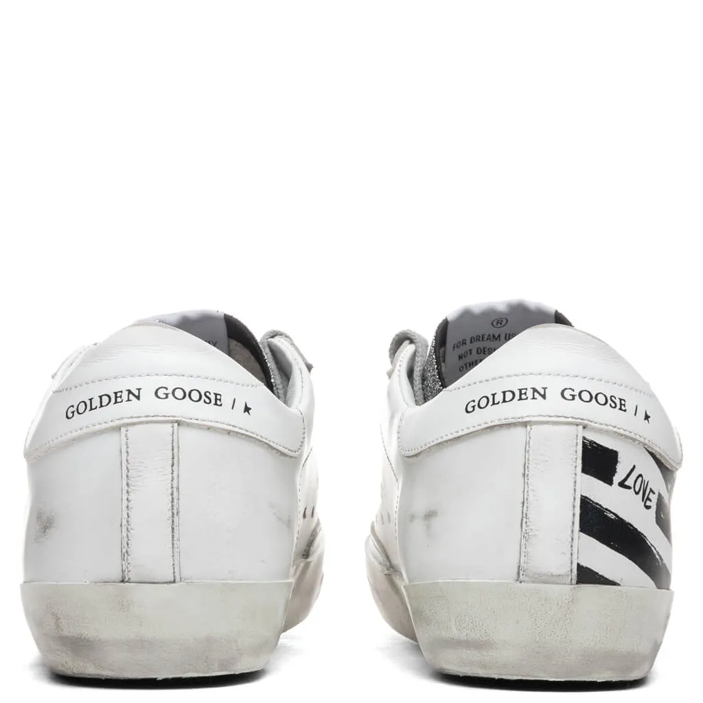 Women's Super-Star Sneakers - White Silver/Black Flag