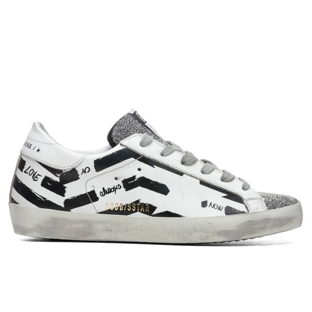 Women's Super-Star Sneakers - White Silver/Black Flag