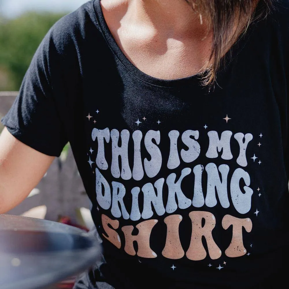 Women's This Is My Drinking Slouchy T-Shirt - Black